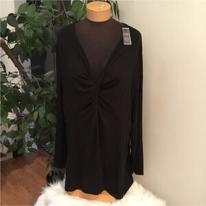 LANE Bryant Illusion Collection Woman’s  size 30/32 black long sleeve tee